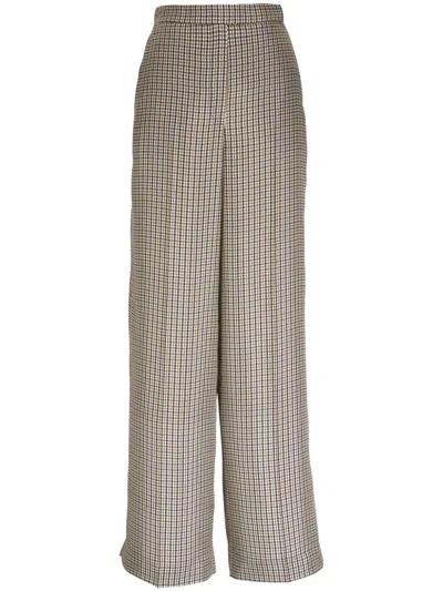 Dorothee Schumacher Checked-print Trousers In Green