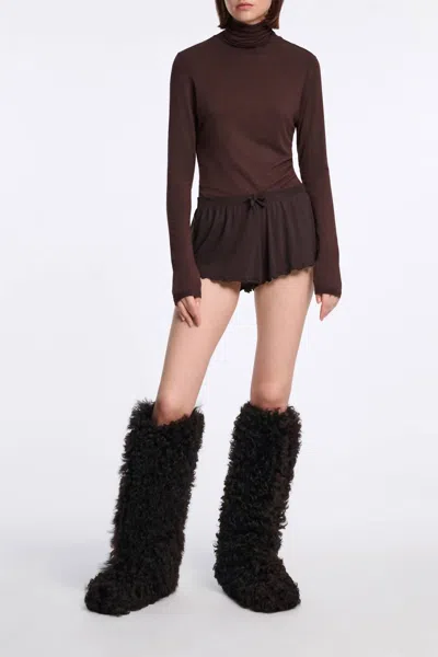 Dorothee Schumacher Chic Comfort Shirt In Chocolate In Brown
