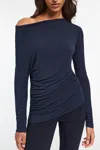 Dorothee Schumacher Chic Comfort Shirt In Dark Navy In Blue
