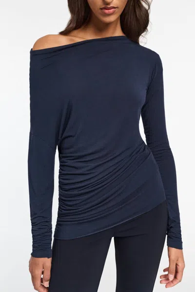 Dorothee Schumacher Chic Comfort Shirt In Dark Navy In Blue