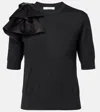 Dorothee Schumacher Virgin Merino Pullover With Satin Bow In Black