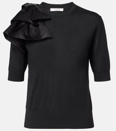 DOROTHEE SCHUMACHER CHIC MERINO VIRGIN WOOL RUFFLED SWEATER