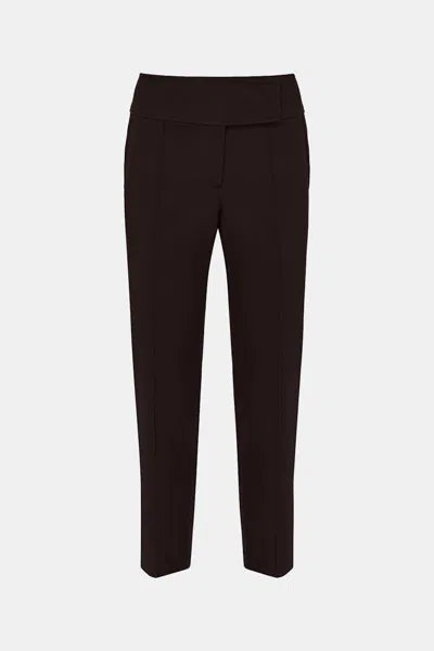 Dorothee Schumacher Emotional Essence Milano-stitch Cigarette Trousers In Brown