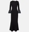 Dorothee Schumacher Jersey Midi Dress With Satin Cuffs In Black