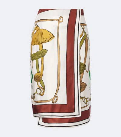 Dorothee Schumacher Cosmic Funghi Printed Silk Twill Wrap Skirt In Animal Print