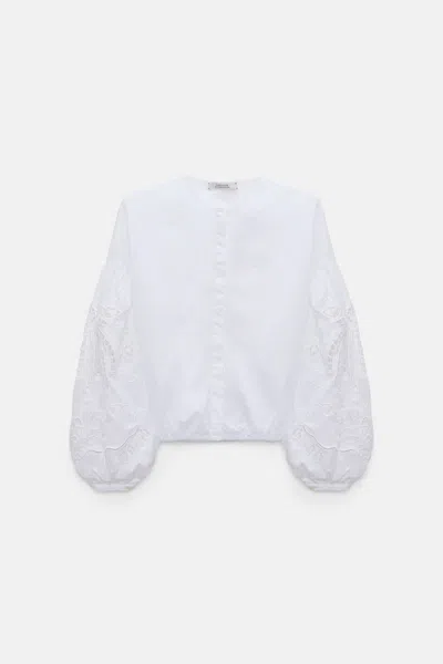 Dorothee Schumacher Cotton Blouse With Broderie Anglaise Embroidery In White