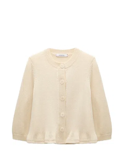 Dorothee Schumacher Cotton Candy Ruffled Cardigan In Neutral