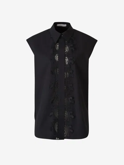 Dorothee Schumacher Cotton Lace Shirt In Black