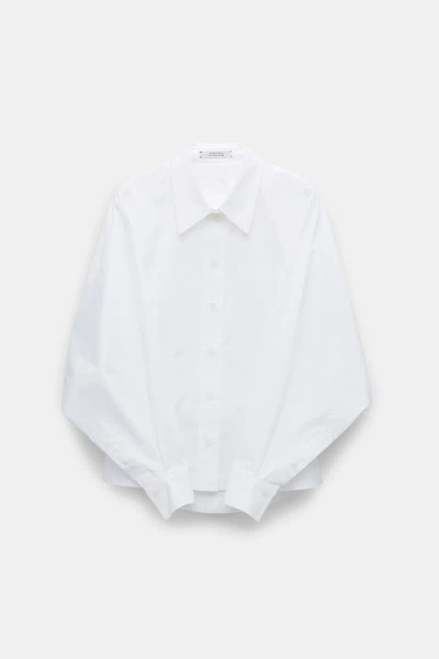 Dorothee Schumacher Cotton Poplin Blouse With A Draped Back In White