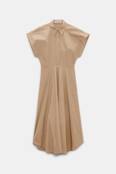 Dorothee Schumacher Cotton Poplin Midi-dress In Sand
