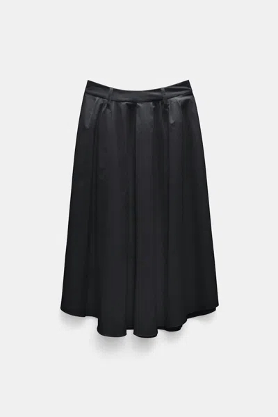 Dorothee Schumacher Cotton Poplin Midi Skirt In Black