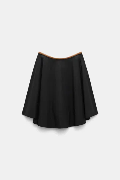 Dorothee Schumacher Cotton Poplin Swing Skirt In Black