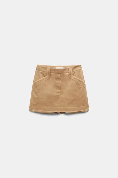 Dorothee Schumacher Cotton Skort With Painted Edges In Beige