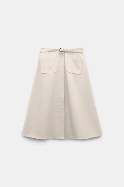 Dorothee Schumacher Cotton-linen Skirt With Belt In Neutral