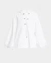 Dorothee Schumacher Cosy Towelling Cotton Terry Jacquard Hoodie In Camellia White