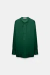 Dorothee Schumacher Crãªpe De Chine Silk Blouse In Green