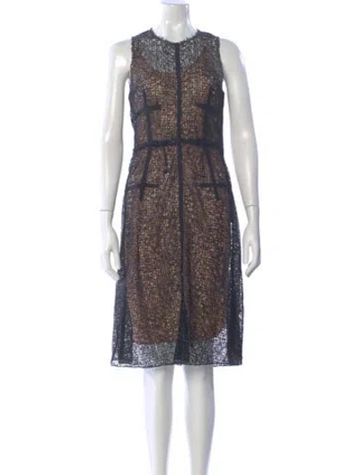 Pre-owned Dorothee Schumacher Crew Neck Knee-length Dress In Multi