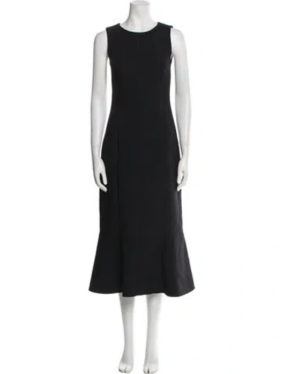 Pre-owned Dorothee Schumacher Crew Neck Long Dress In Black