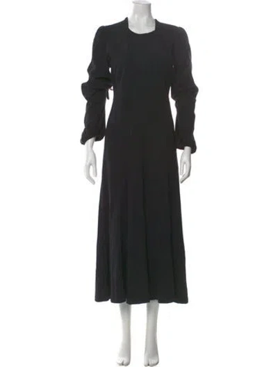 Pre-owned Dorothee Schumacher Crew Neck Long Dress In Black