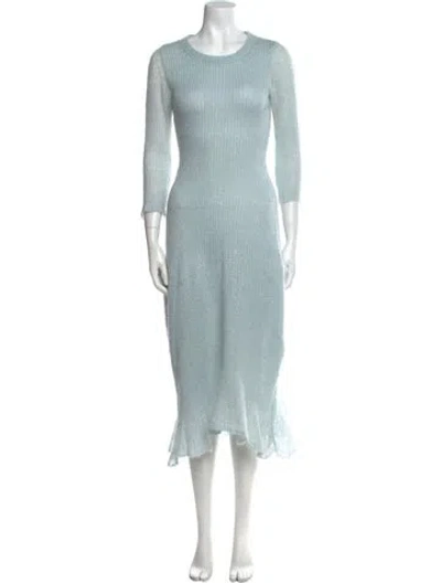 Pre-owned Dorothee Schumacher Crew Neck Long Dress In Blue