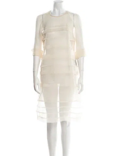 Pre-owned Dorothee Schumacher Crew Neck Midi Length Dress In Neutral