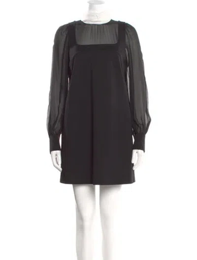 Pre-owned Dorothee Schumacher Crew Neck Mini Dress W/ Tags In Black