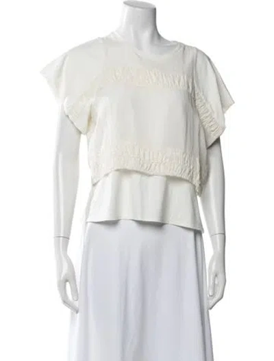 Pre-owned Dorothee Schumacher Crew Neck Short Sleeve Top In White