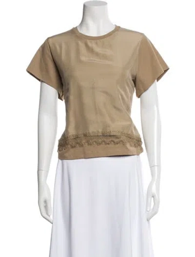 Pre-owned Dorothee Schumacher Crew Neck Short Sleeve T-shirt In Neutral