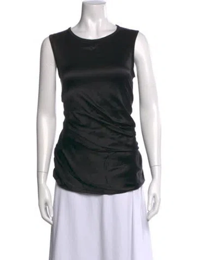 Pre-owned Dorothee Schumacher Crew Neck Sleeveless Top In Black
