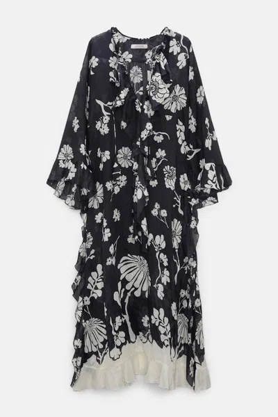 Dorothee Schumacher Crinkle Ramie Signature Print Maxi Dress In Multi