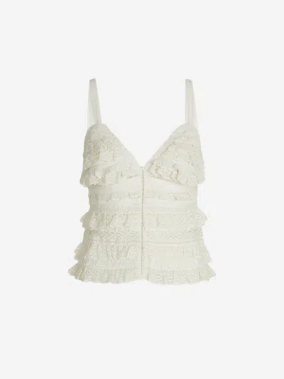 Dorothee Schumacher Crochet Lace Top In White