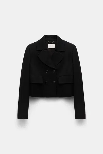 Dorothee Schumacher Cropped Blazer In Punto Milano In Black