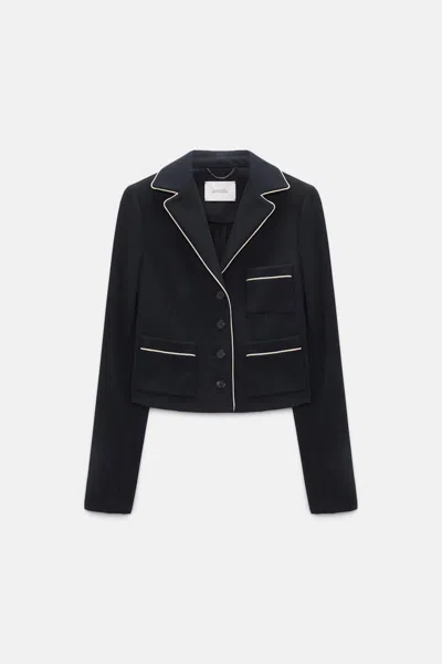 Dorothee Schumacher Cropped Blazer In Punto Milano In Black