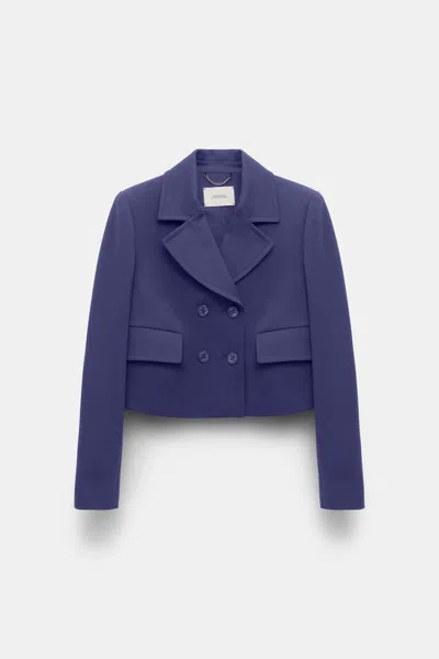 Dorothee Schumacher Cropped Blazer In Punto Milano In Purple