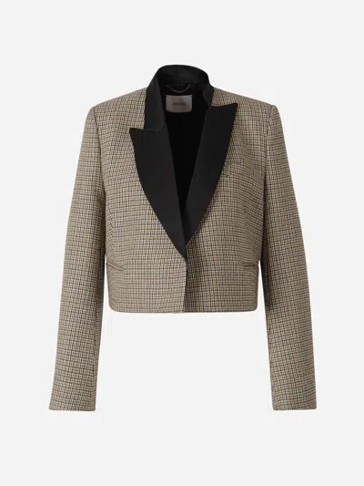 DOROTHEE SCHUMACHER DOROTHEE SCHUMACHER CROPPED BLAZER PLAID MOTIF
