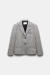 DOROTHEE SCHUMACHER CROPPED BLAZER WITH 3/4 SLEEVES AND WESTERN-STYLE POCKETS
