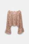 Dorothee Schumacher Cropped Blouse In Eyelash Lace