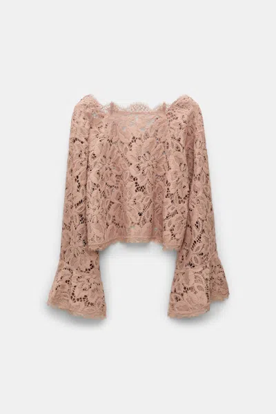 Dorothee Schumacher Cropped Blouse In Eyelash Lace