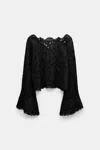 Dorothee Schumacher Cropped Blouse In Eyelash Lace