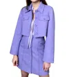 DOROTHEE SCHUMACHER CROPPED CASUAL ATTRACTION JACKET IN LILAC