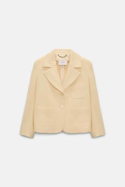 Dorothee Schumacher Cropped Cotton Blazer In Yellow