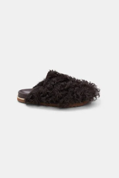 Dorothee Schumacher Curly Sheepskin Clogs In Brown