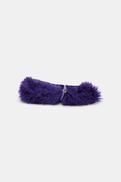 Dorothee Schumacher Curly Sheepskin Mary-janes In Purple