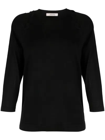 Dorothee Schumacher Cut-out Knit Blouse In Schwarz