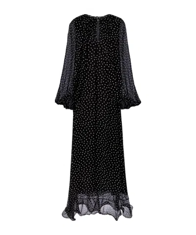 Dorothee Schumacher Dancing Dots Polka-dot Flounce Maxi Dress In Black
