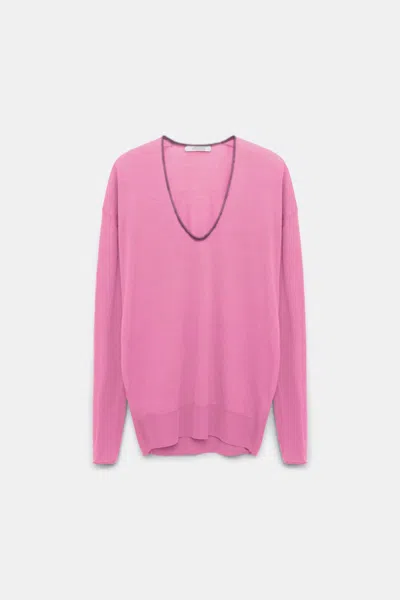 Dorothee Schumacher Deep U-neck Pullover In Red