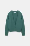 Dorothee Schumacher Deep V-neck Cardigan In Green