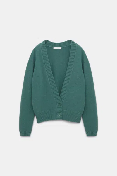 Dorothee Schumacher Deep V-neck Cardigan In Green
