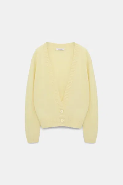 Dorothee Schumacher Deep V-neck Cardigan In Yellow