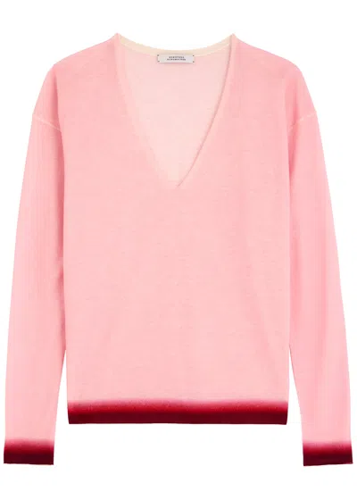 Dorothee Schumacher Delicate Statements Ombre Wool-cashmere Sweater In Light Pink